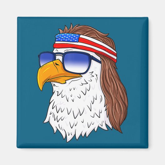 American Bald Eagle Mullet 4th Of July Funny Usa  Magneet (Voorkant)