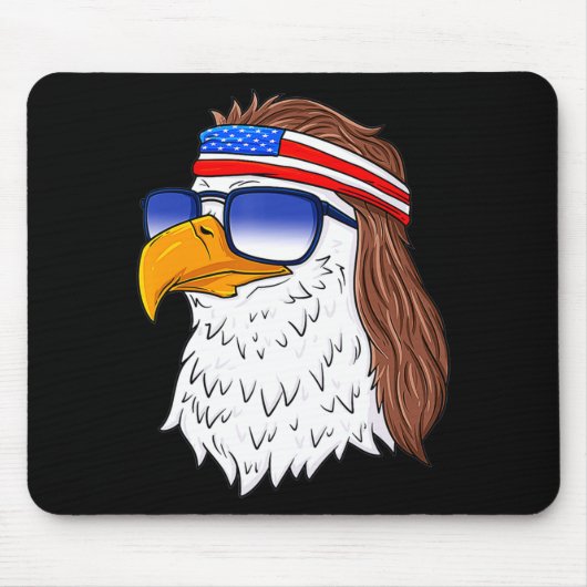 American Bald Eagle Mullet 4th Of July Funny Usa  Muismat (Voorkant)