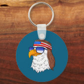 American Bald Eagle Mullet 4th Of July Funny Usa  Sleutelhanger (Voorkant)