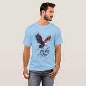 American Bald Eagle: Onbevreesd en Vrij T-shirt (Voorkant volledig)