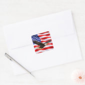 American Bald Eagle Patriotic Square Sticker (Envelop)
