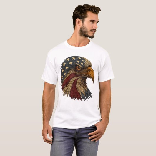 American Bald Eagle Patriotic T-shirt (Voorkant volledig)