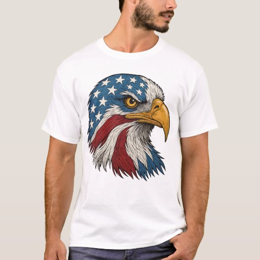 American Bald Eagle Patriotic T-shirt (Voorkant)