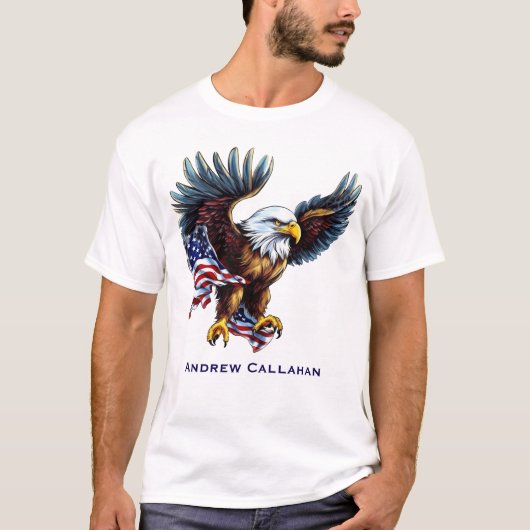 American Bald Eagle Patriotic USA Flag 4 of July T-shirt (Voorkant)