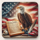 American Bald Eagle Patriottisme Bier Onderzetter (Voorkant)