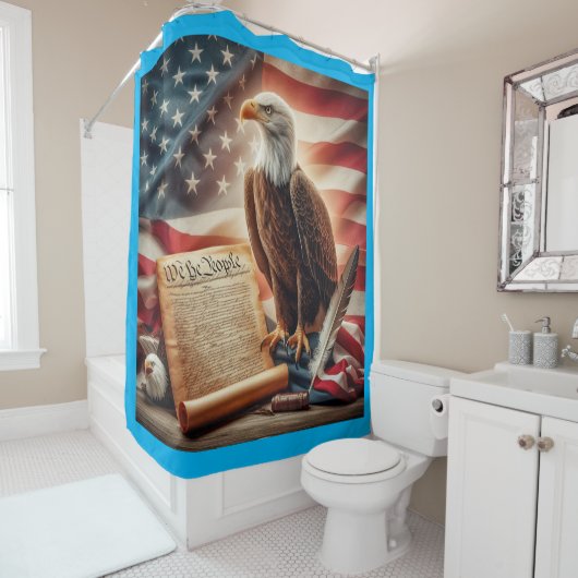 American Bald Eagle Patriottisme Douchegordijn (In situ)