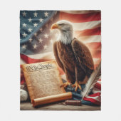 American Bald Eagle Patriottisme Fleece Deken (Voorkant)