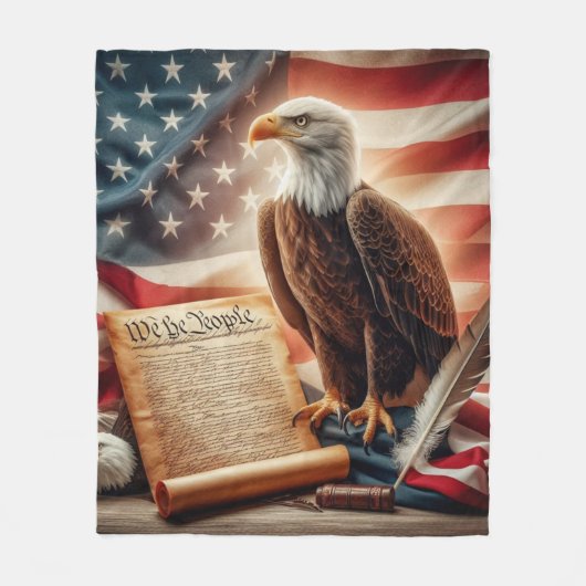American Bald Eagle Patriottisme Fleece Deken (Voorkant)