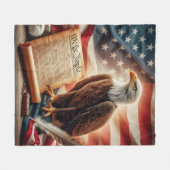 American Bald Eagle Patriottisme Fleece Deken (Voorkant (Horizontaal))