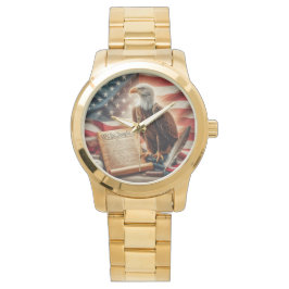 American Bald Eagle Patriottisme Horloge