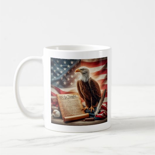American Bald Eagle Patriottisme Koffiemok (Links)