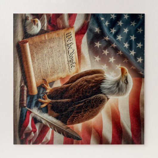 American Bald Eagle Patriottisme Legpuzzel (Horizontaal)