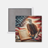 American Bald Eagle Patriottisme Magneet (Voorkant / Achterkant)