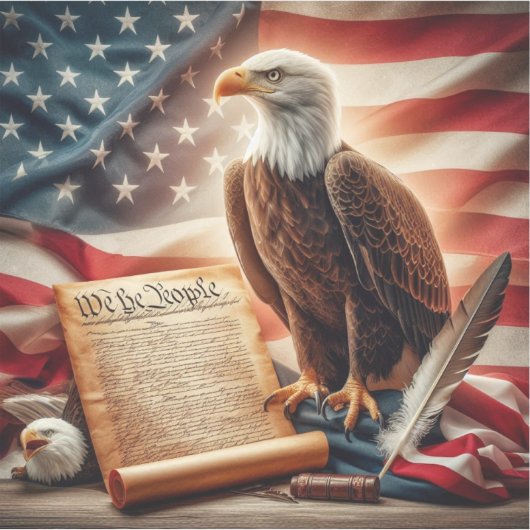 American Bald Eagle Patriottisme Sticker (Voorkant)