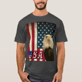 American Bald Eagle Retro Flag, Verenigde Staten S T-shirt (Voorkant)
