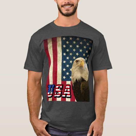 American Bald Eagle Retro Flag, Verenigde Staten S T-shirt (Voorkant)