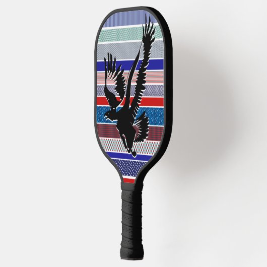 American Bald Eagle Silhouette, Red, White en Blue Pickleball Paddle (Links)