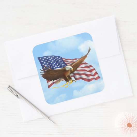 American Bald Eagle Sticker (Envelop)