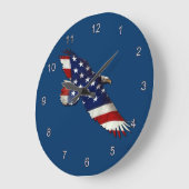 American Bald Eagle & US Flag Patriotic Art Clock Grote Klok (Hoek)