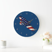 American Bald Eagle & US Flag Patriotic Art Clock Grote Klok (Huis)