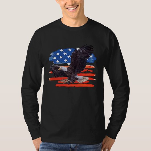 American Bald Eagle USA Flag  4th of July Eagle Fl T-shirt (Voorkant)
