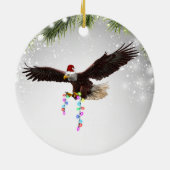 American Bald Eagle USA Santa Hat Wildlife Animal Keramisch Ornament (Achterkant)