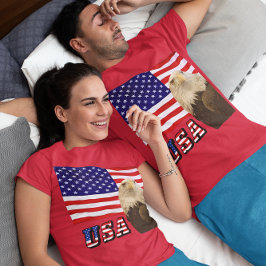 American Bald Eagle USA Vlag en lettertype Unisex T-shirt