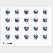 American Bald Eagle Vlucht Happy 4th Juli Ronde Sticker (Vel)