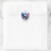 American Bald Eagle Vlucht Happy 4th Juli Ronde Sticker (Tas)