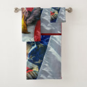 American Bald Eagle Wolf Flag Bad Handdoek (Insitu)