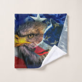 American Bald Eagle Wolf Flag Bad Handdoek (Wasdoekje)