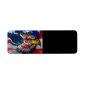 American Bald Eagle Wolf Flag Etiket (Voorkant)