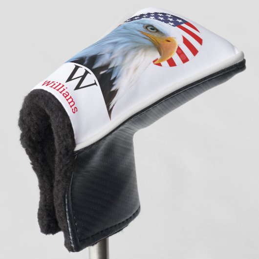 AMERICAN BALD ELGF Monogram Golf Head Hoesje Golfheadcover (3/4 voorkant)