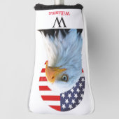 AMERICAN BALD ELGF Monogram Golf Head Hoesje Golfheadcover (Draai 90)