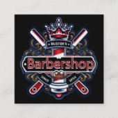American Barber Pole Personalize Vierkante Visitekaartje (Voorkant)