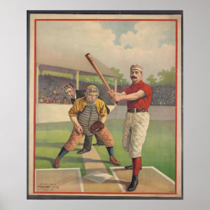 American Baseball,  1895-geframed Art Print