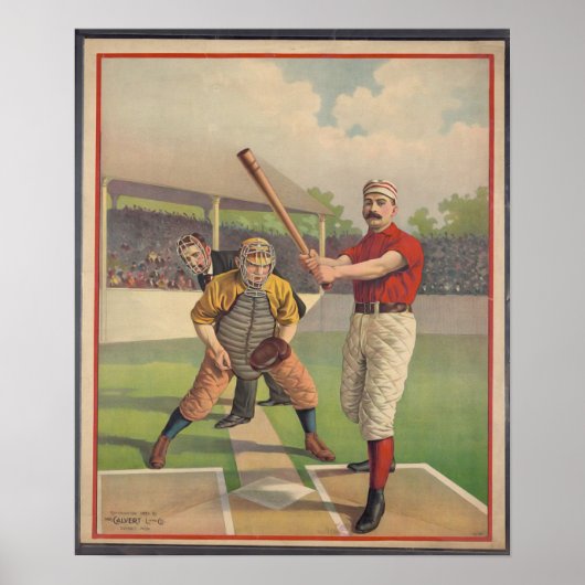 American Baseball,  1895-geframed Art Print (Voorkant)