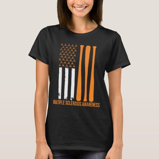 American Baseball Sports Multiple Sclerosis Awaren T-shirt (Voorkant)