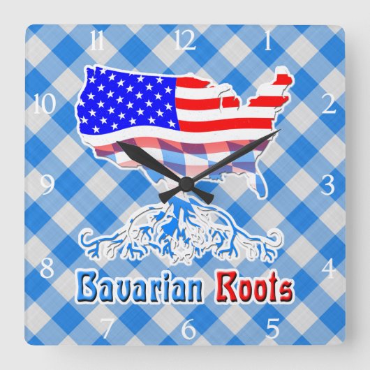American Bavarian Roots Square klok (Voorkant)