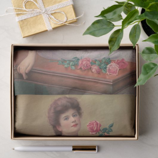 American Beauties (1890) van Anonymous Tissuepapier (Geschenk)