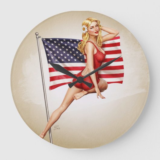 American Beauty - Retro Pinup Klok (Voorkant)