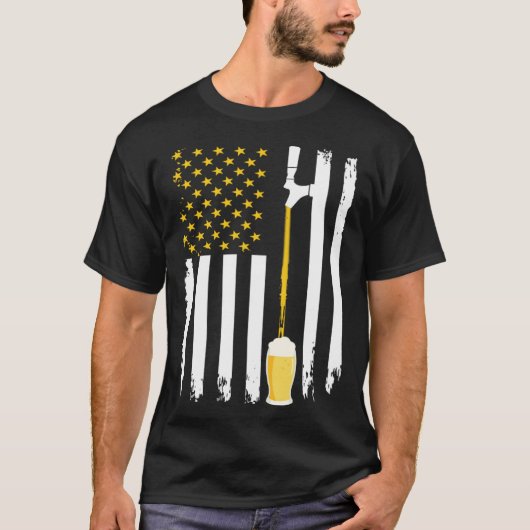 American Beer Flag International Beer Day T-shirt (Voorkant)