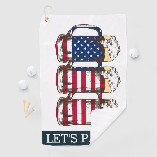 AMERICAN Beer LETS PARTY BACKDROP Golfhanddoek (Insitu)