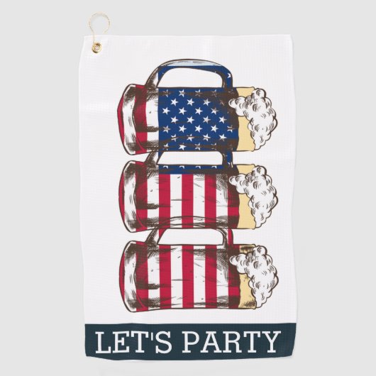 AMERICAN Beer LETS PARTY BACKDROP Golfhanddoek (Voorkant)