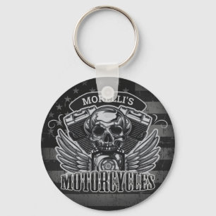 American Biker ADD NAAM Skull V-Twin Motorfietsen Sleutelhanger