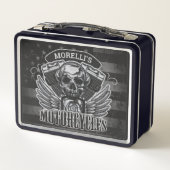 American Biker ADD NAME Skull V-Twin Motorcycli (Achterkant)