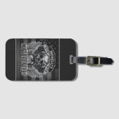 American Biker ADD NAME Skull V-Twin Motorcycli Bagagelabel (Voorkant (horizontaal))