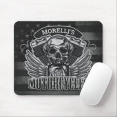 American Biker ADD NAME Skull V-Twin Motorcycli Muismat (Met muis)