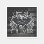 American Biker ADD NAME Skull V-Twin Motorcycli Servet (Voorkant)
