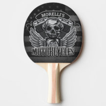 American Biker ADD NAME Skull V-Twin Motorcycli